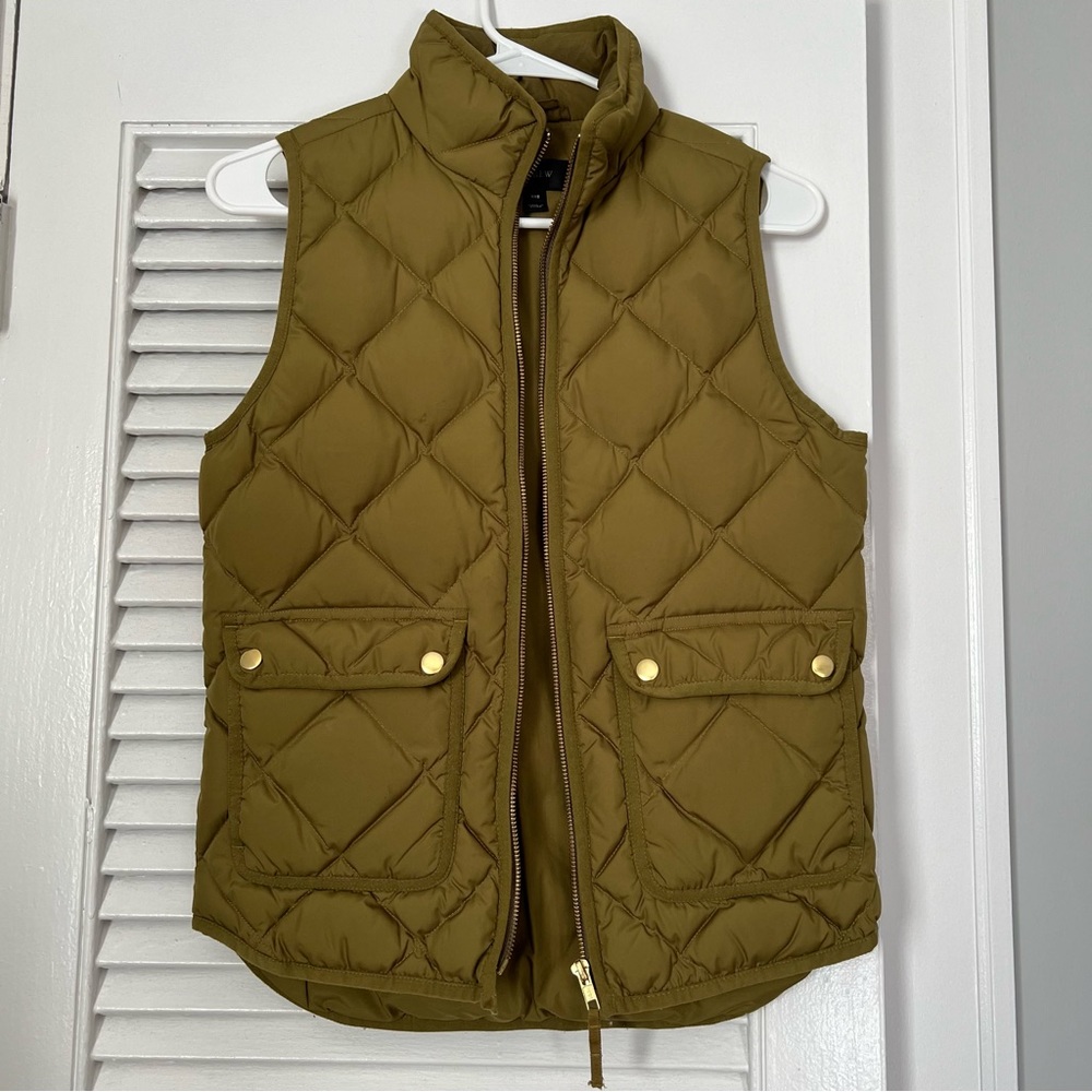 JCrew Quilted Puffer Excursion Vest XXS Green